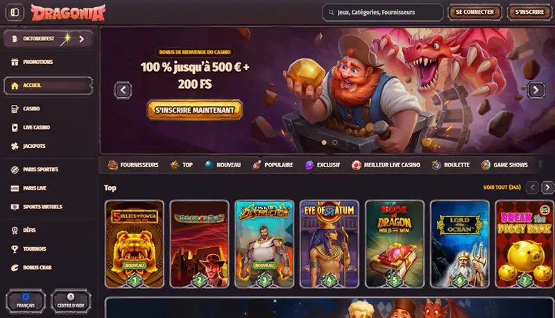 Découvrez les avantages du Dragonia Casino en ligne avec bonus sans depot